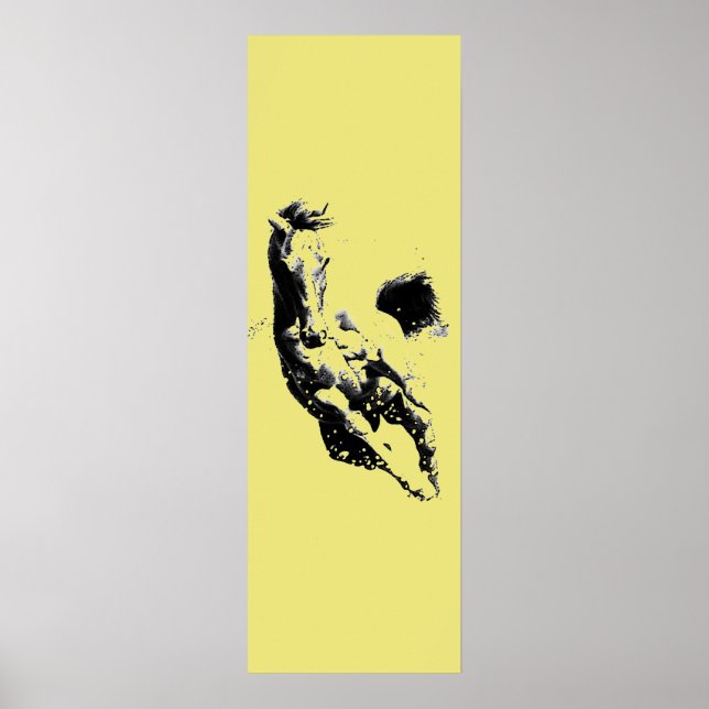 Running Horse Artwork Golden Yellow Door Poster (Front)