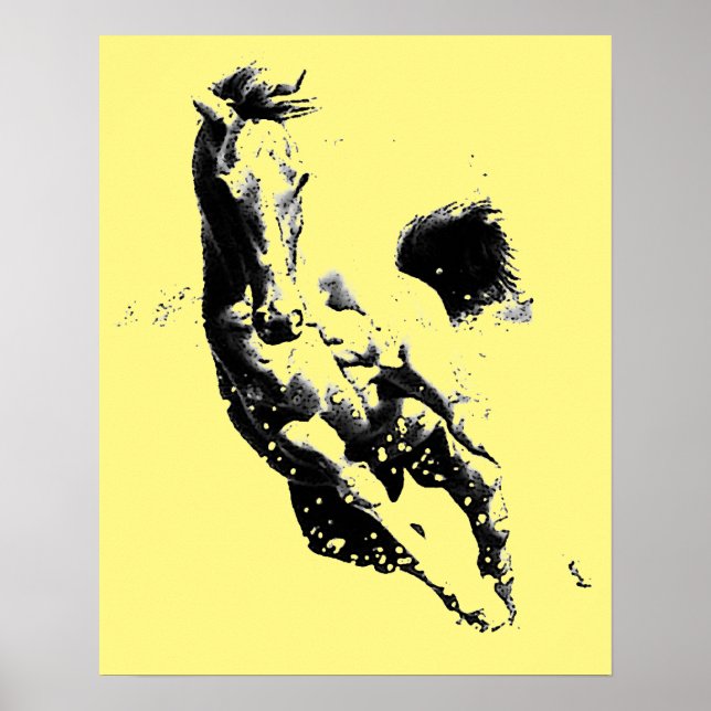 Running Horse Artwork Yellow Poster Print (Front)