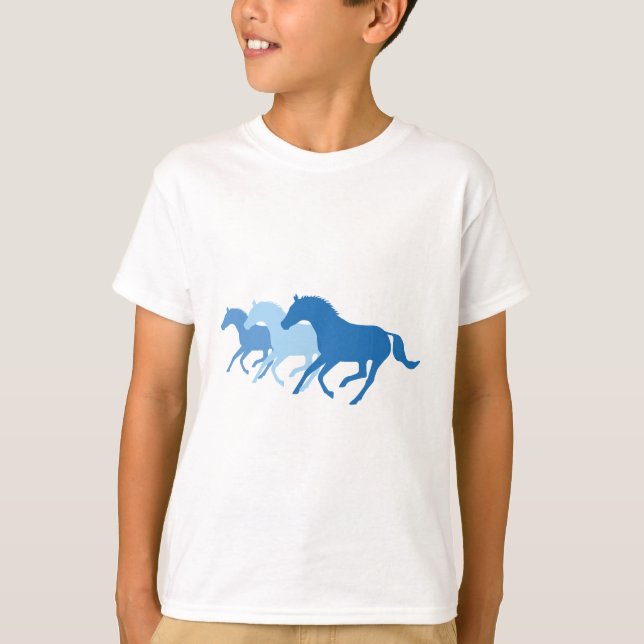 Running Horse (Blue) T-Shirt (Front)