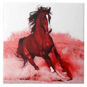 Running Horse Ceramic Tile