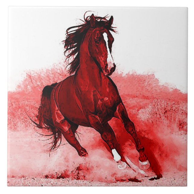 Running Horse Ceramic Tile (Front)