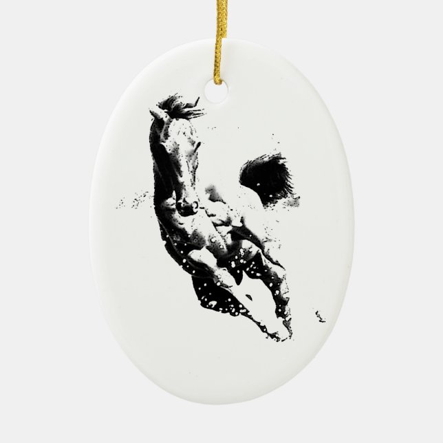 Running Horse Ceramic Tree Decoration (Front)
