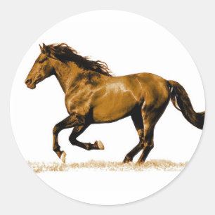Running Horse Classic Round Sticker