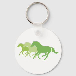 Running Horse (Green) Key Ring