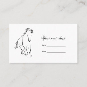 Running horse in black colour appointment card