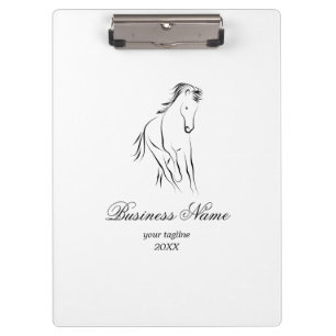 Running horse in black colour clipboard