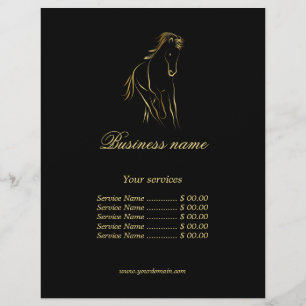 Running horse in black colour flyer