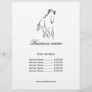 Running horse in black colour flyer