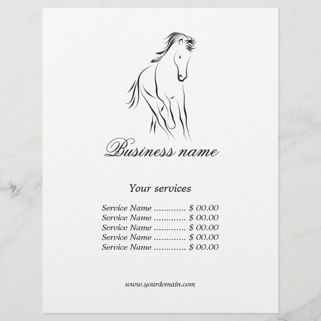Running horse in black colour flyer (Front)