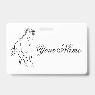 Running horse in black colour ID badge