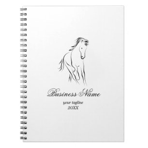 Running horse in black colour notebook