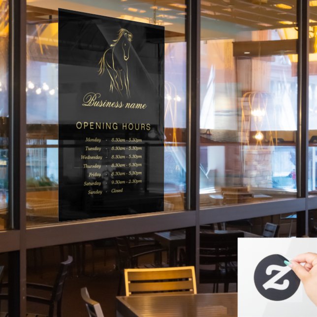 Running horse in gold colour (Restaurant Window)
