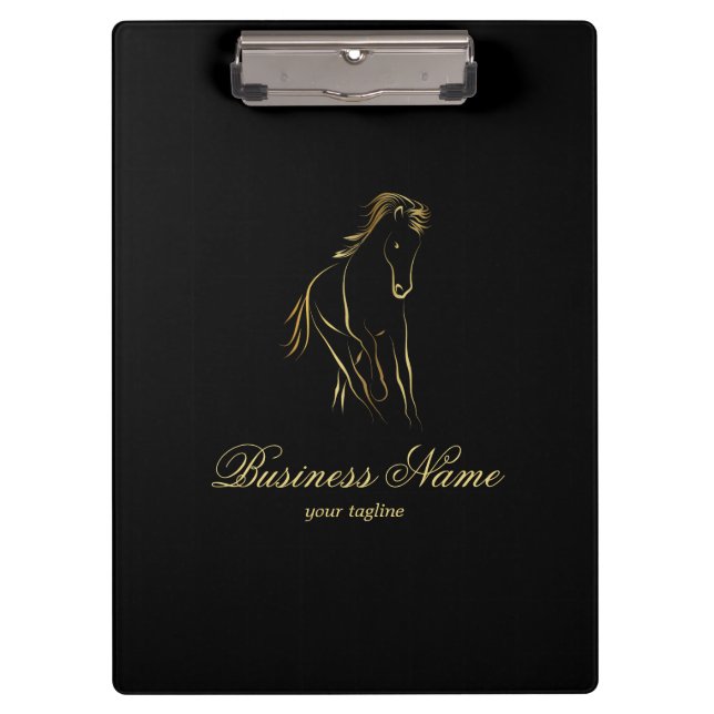 Running horse in gold colour clipboard (Front)