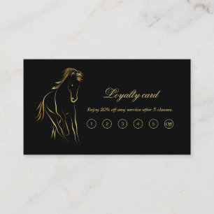 Running horse in gold colour loyalty card