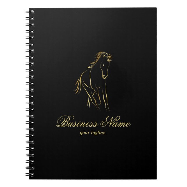 Running horse in gold colour notebook (Front)