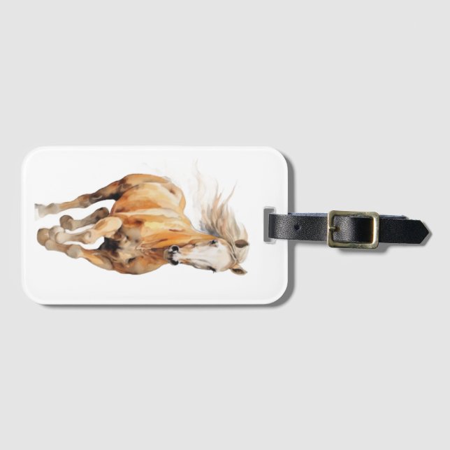 Running Horse Luggage Tag (Front Horizontal)