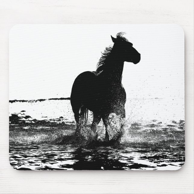 Running Horse Modern Elegant Pop Art Template Mouse Pad (Front)