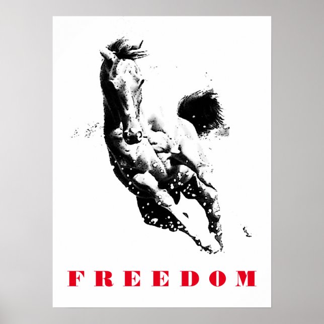 Running Horse Motivational Artwork Poster Print (Front)
