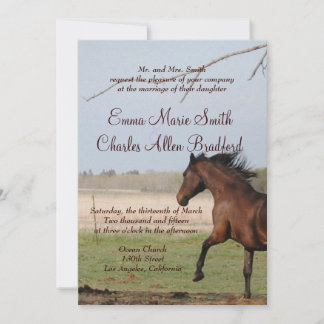 Running Horse Photo Wedding Invitations