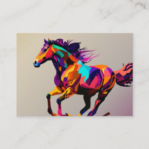 Running horse pop art business card