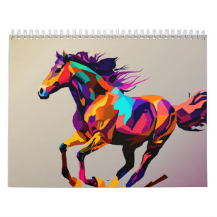 Running horse pop art calendar