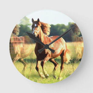 Running Horse Round Clock