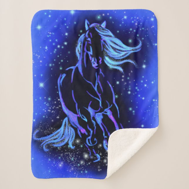 Running Horse Sherpa Blanket (Front)