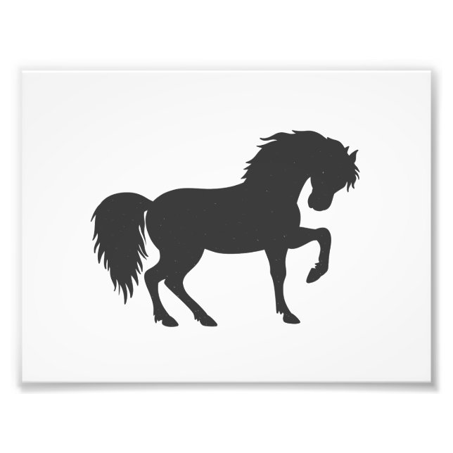 Running horse silhouette - Choose background colou Photo Print (Front)