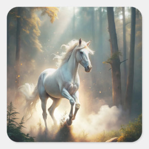 Running Horse Square Sticker
