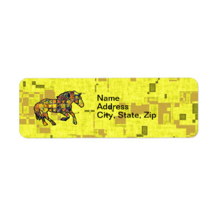 RUNNING HORSE SQUARED Address Label Return Address Label
