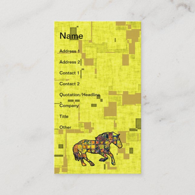 RUNNING HORSE SQUARED Business Cards (Front)