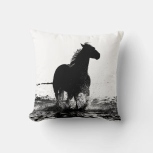 Running Horse Template Add Image Logo Photo Cushion