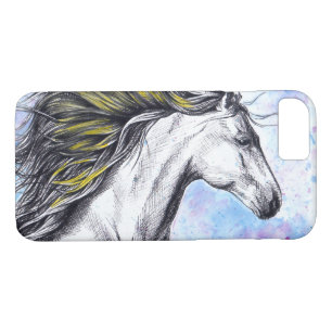 Running Horse Watercolor and Ink Equine art iPhone 8/7 Case