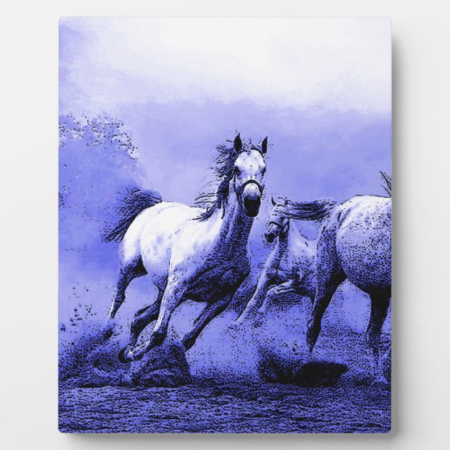 Running Horses & Blue Moonlight Plaque (Front)