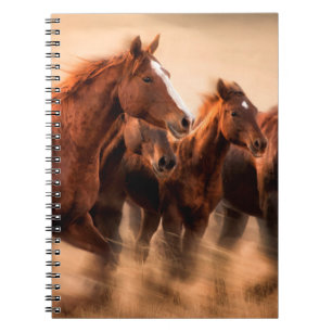 Running horses, blur and flying manes notebook
