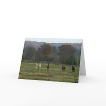 Running horses, Card