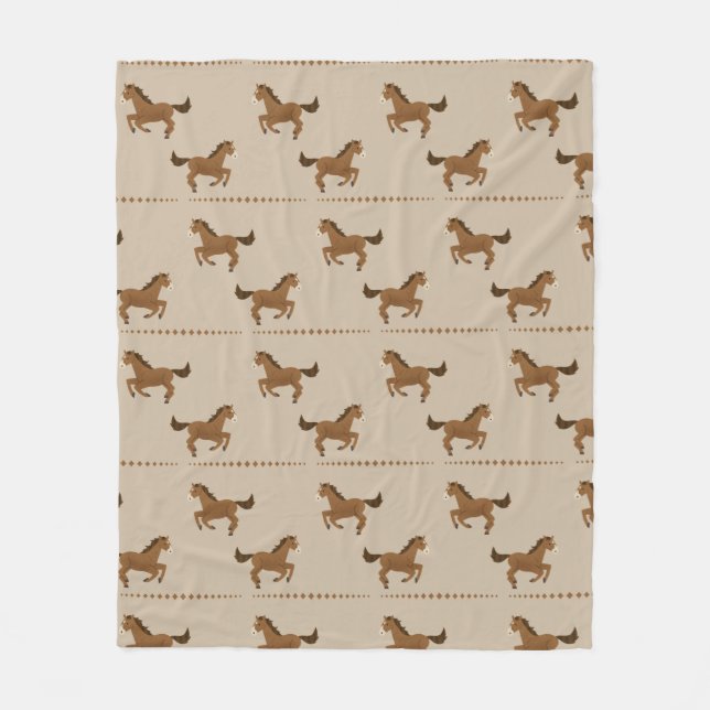 Running Horses Fleece Blanket (Front)