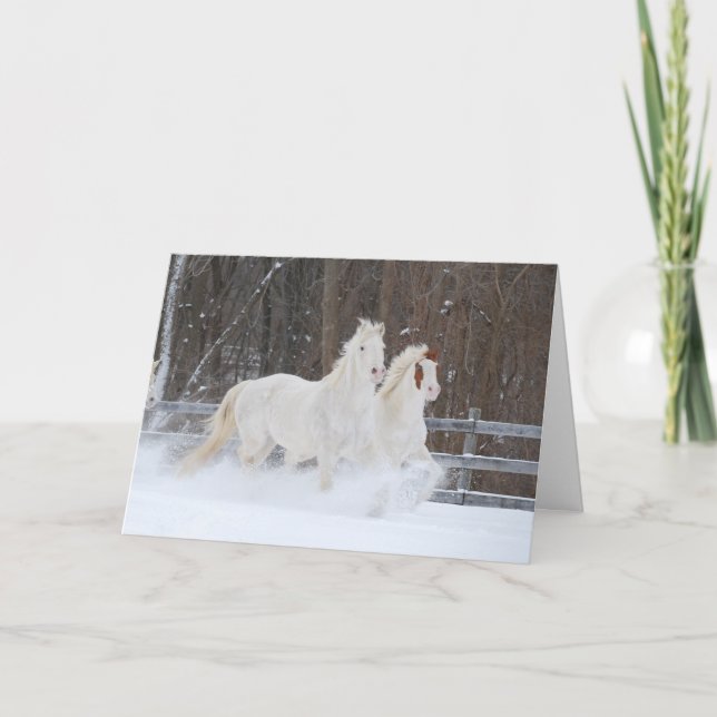Running Horses Holiday Card (Front)