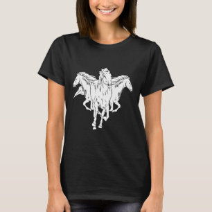 Running Horses Horseback Riding Horse Lover Graphi T-Shirt