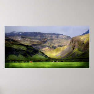 Running Horses Iceland Poster