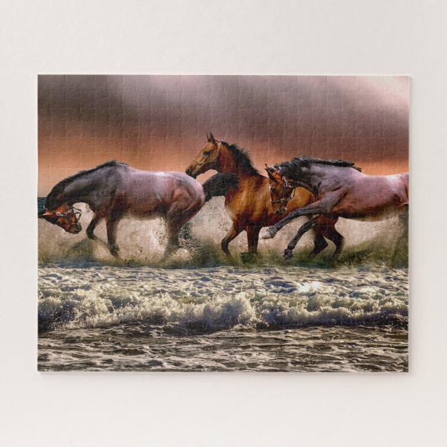 Running Horses in Water Puzzle (Horizontal)