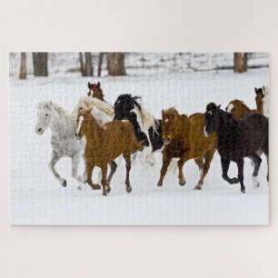 Running Horses on The Hideout Ranch Jigsaw Puzzle