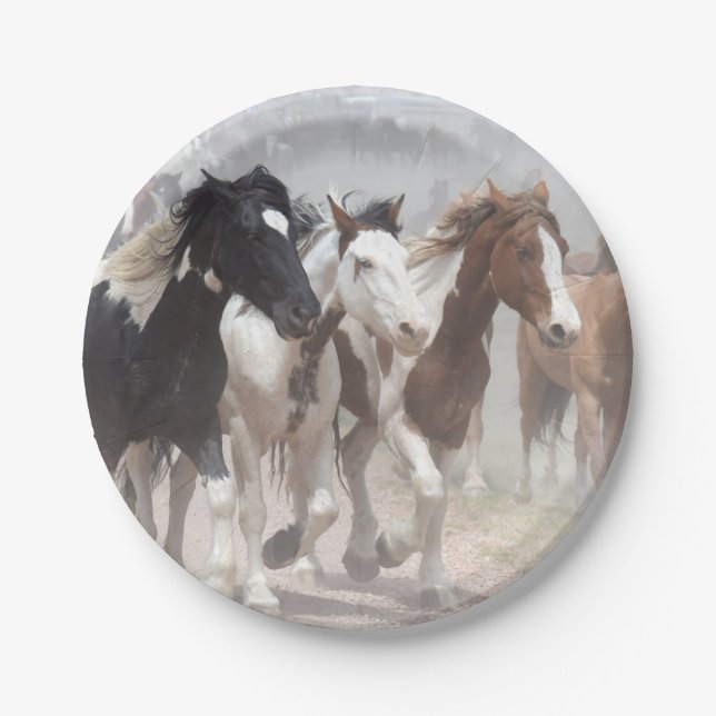 Running Horses Paper Plate (Front)