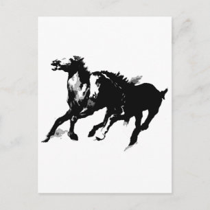 Running Horses Postcard