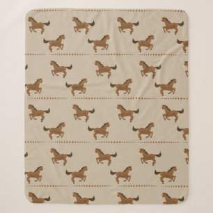 Running Horses Sherpa Blanket