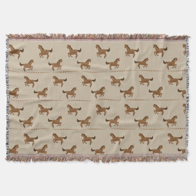 Running Horses Throw Blanket (Front)