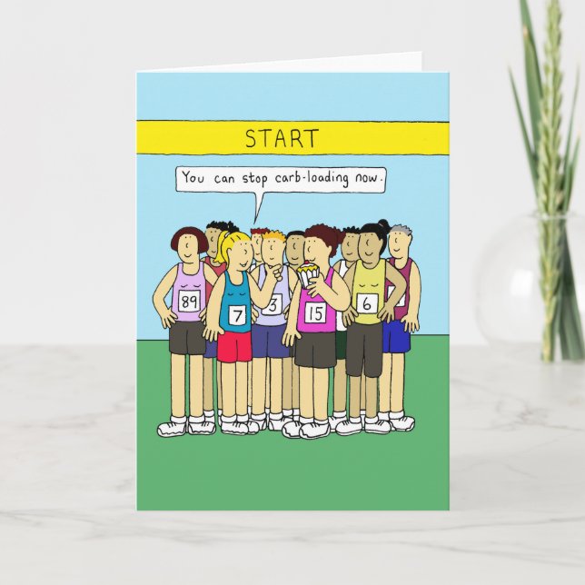 Running Humour for Her, Eating Carbs. Card (Front)