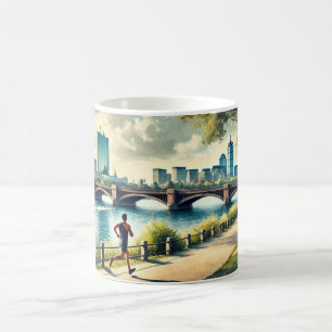 Running in Boston Massachusetts Charles River Coffee Mug