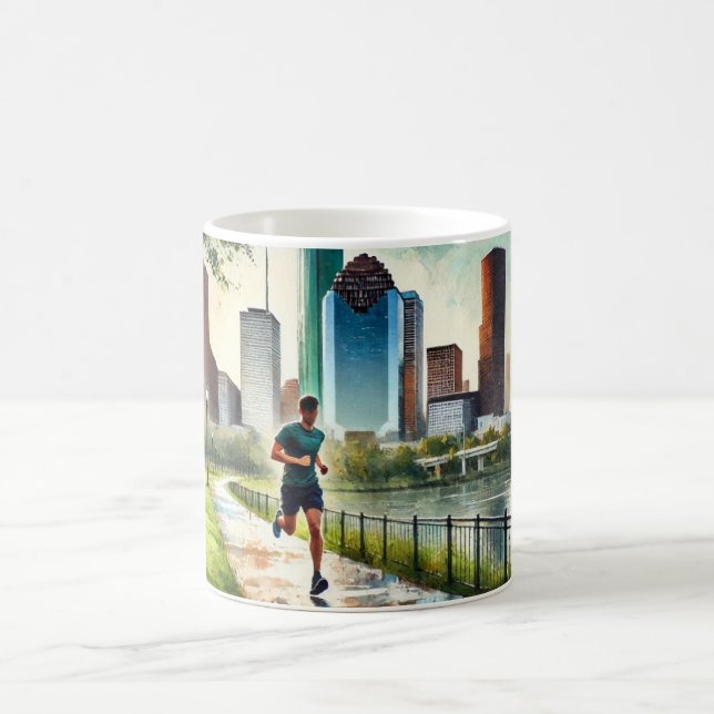 Running in Houston Texas Coffee Mug (Center)