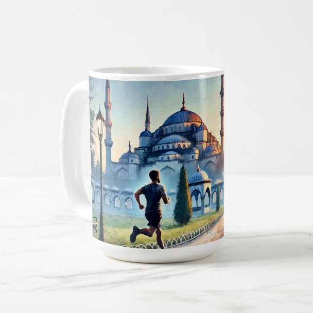 Running in Istanbul Blue Mosque Coffee Mug (Front Left)